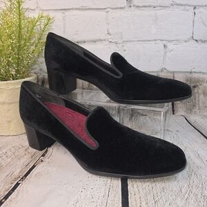 MUNROE ALLEE VELVET SMOKER PUMP STYLE LOAFERS BLACK WOMENS 9 EUC